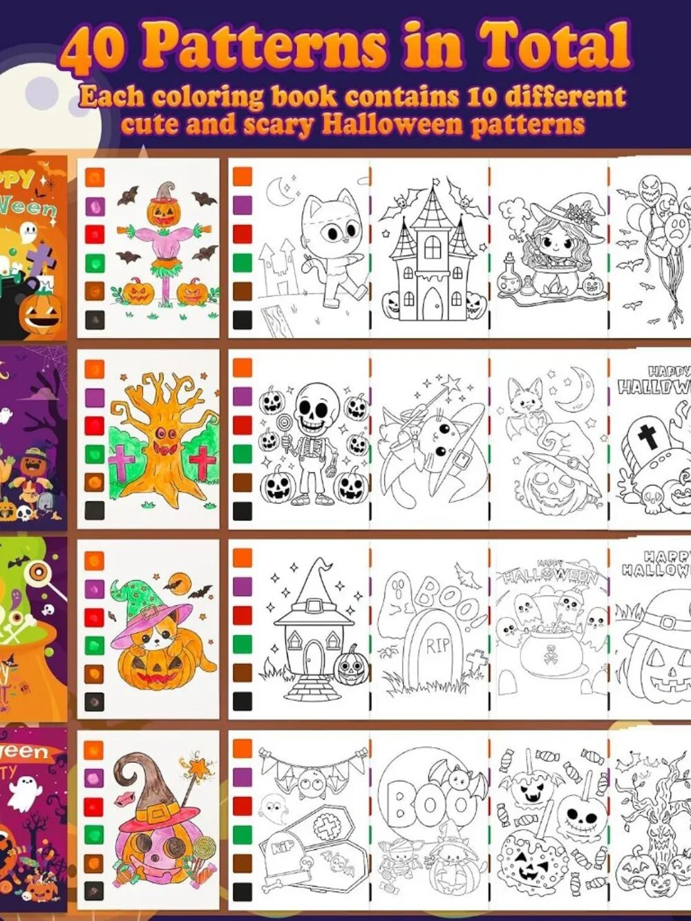 Halloween Coloring Books Party Favors 12 Pcs Kids Activity Gift Set